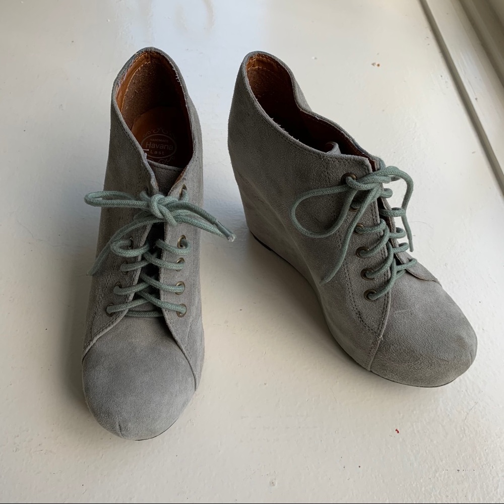 Jeffrey Campbell 99 Tie Gray Ankle Boots